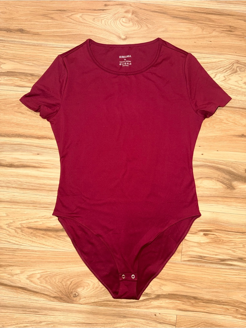 ReoRia Burgundy Short Sleeve Bodysuit